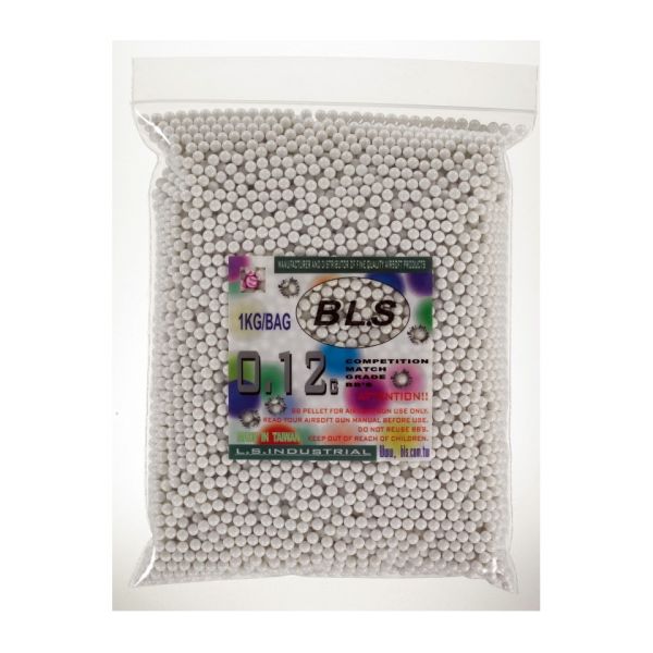 Шары для страйкбола BLS 0,12 г, 8300 штук (1 кг, белые) 1KG-H12